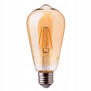 Żarówka LED ST64 E27 Filament 2300K 4W retro Edison barwa ciepła amber