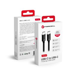 Kabel Forcell USB typ C - USB typ C 3 m czarny