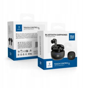 Słuchawki bezprzewodowe stereo TWS BK44 Bluetooth 5.4 12m IPX4 LED - czarne