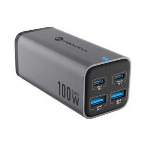 Ładowarka sieciowa Forcell 100 W GaN III 2x USB-C 2x USB-A uniwersalna