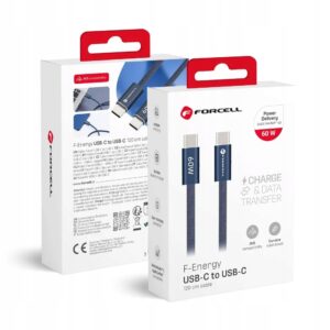 Kabel USB C do USB C Forcell F-Energy QC4.0 PD 3A 60W Cafule Color 1,2 m AC