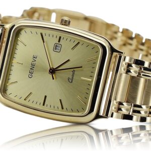 Złoty zegarek męski 14K Geneve, japoński kwarc 585