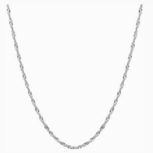 SREBRNY ŁAŃCUSZEK SPLOT SINGAPUR 2,20G 2MM 45CM RODOWANY SREBRO 925