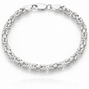 SREBRNA BRANSOLETKA SPLOT KRÓLEWSKI 22CM 5MM 32,89G RODOWANA SREBRO 925