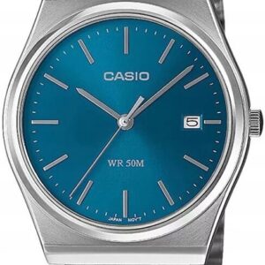 Zegarek męski Casio MTP-B145D-2A2VEF Srebrny Data WR50 Bransoleta