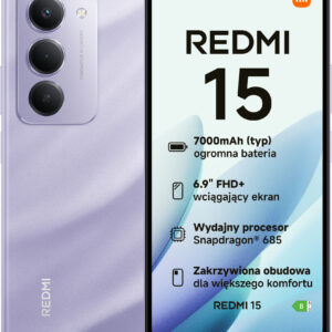 Smartfon Xiaomi Redmi 15 8 GB / 256 GB 4G (LTE) Fioletowy