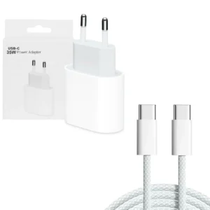 Ładowarka sieciowa zasilacz adapter USB-C 20W szybkie ładowanie PD + kabel 2x USB-C 100cm