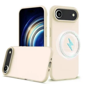 Etui  Velvet Silicone Case MagSafe obudowa magnetyczna z mikrofibrą do Apple iPhone 17 Air (Kremowy)