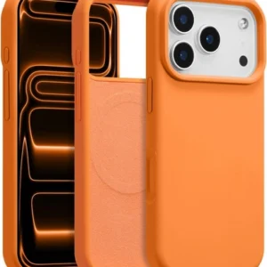Etui  Velvet Silicone Case MagSafe obudowa magnetyczna z mikrofibrą do Apple iPhone 17 Pro/18 Pro (Pomarańczowy)