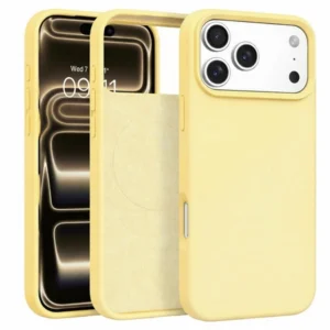 Etui Velvet Silicone Case MagSafe obudowa magnetyczna z mikrofibrą do Apple iPhone 17 Pro Max/18 Pro Max (Żółty)