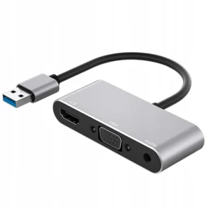 Adapter Hub MFC Hub USB 3.0 do HDMI / VGA / Audio mini jack 3.5mm (Space gray)