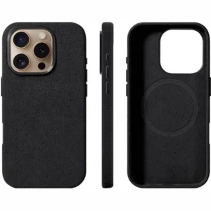 Etui  Alcantara® oryginalna włoska tkanina zamszowa obudowa z magnesem MagSafe do Apple iPhone 16 Pro Max (Dark Gray/ Ciemny Szary)