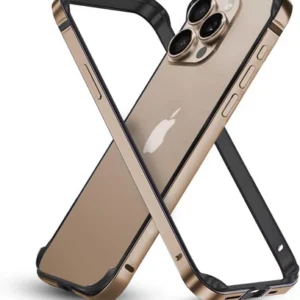 Etui  Bumper Metal+TPU ramka ochronna aluminium+guma do Apple iPhone 16 Pro Max (Desert Titanium / Złoty)