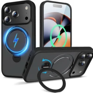 Etui  Matte MagSafe Stand Case obudowa magnetyczna matowa magnes stojak podstawka do Apple iPhone 17 Pro/18 Pro (Czarny)