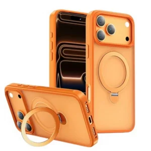 Etui Matte MagSafe Stand Case obudowa magnetyczna matowa magnes stojak podstawka do Apple iPhone 17 Pro Max/18 Pro Max (Pomarańczowy)