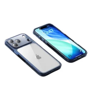 Etui  Quartz CC Crystal TPU+PC obudowa hybrydowa wzmacniana z zabudowaną wyspą aparatu do Apple iPhone 17 Pro/18 Pro (Granatowy)