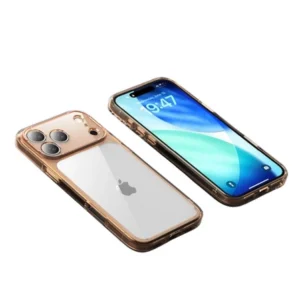 Etui  Quartz CC Crystal TPU+PC obudowa hybrydowa wzmacniana z zabudowaną wyspą aparatu do Apple iPhone 17 Pro/18 Pro (Pomarańczowy)