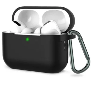 Etui D-Pro Silicone Case silikonowa obudowa z metalowym karabińczykiem do Apple AirPods Pro 1/2 (2019/2022/2023) (Czarny)