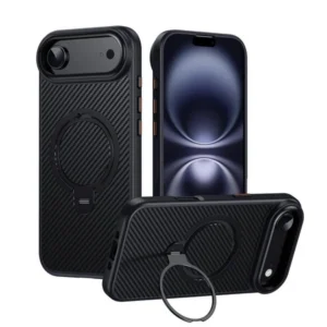 Etui  Stealth Carbon MagSafe Stand Case obudowa magnetyczna karbonowa magnes stojak podstawka do Apple iPhone 17 Air (Czarny)