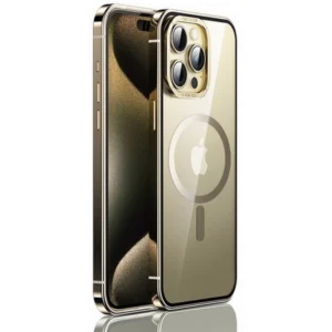 Etui  Titanium Metal Frame obudowa magnetyczna do MagSafe iPhone 15 Pro Max (Złoty)
