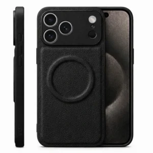 Etui  Vegan Leather MagSafe Case obudowa magnetyczna iPhone 17 Pro/18 Pro (Czarny)