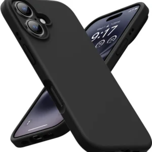 Etui  Velvet Silicone Case obudowa z mikrofibrą do iPhone 16 Plus (Czarny)