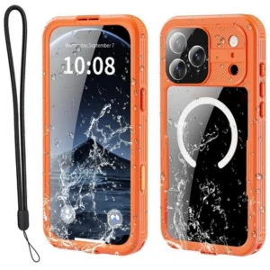 Etui Shellbox 360° Waterproof Case IP68 obudowa wodoodporna wodoszczelna pancerna do iPhone 17 Pro / 18 Pro (Orange / Pomarańczowy)