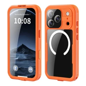 Etui Shellbox 360° Waterproof Case IP68 obudowa wodoodporna wodoszczelna pancerna do iPhone 17 Pro Max / 18 Pro Max (Orange / Pomarańczowy)