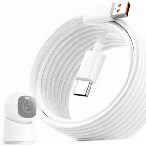 Kabel USB-A do USB-C Typ-C 6A szybki długi przewód do danych i ładowania kamer tabletów telefonów 5m 500cm (Biały)