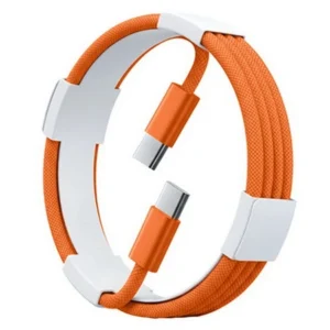 Kabel przewód USB-C do USB-C Type-C do szybkiego ładowania PD 60W nylonowy oplot do Apple iPad mini/Air/Pro iPhone 15/16/17/Pro/Plus/Max 100cm 1m (Box) (Pomarańczowy)