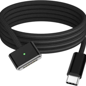 Kabel przewód zasilający magnetyczny 140W USB-C MagSafe3 do ładowania Apple MacBook Pro 14/16 Air 13/15 M2 M3 M4 200cm 2m (HQ) (Czarny)