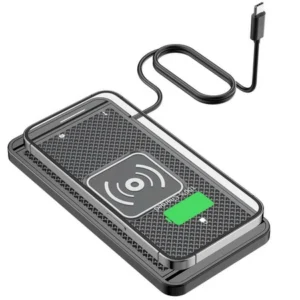 Ładowarka indukcyjna D-Pro D10 20W USB-C QI Wireless Charging Pad bezprzewodowa mata ładująca antypoślizgowa samochodowa (Czarny)