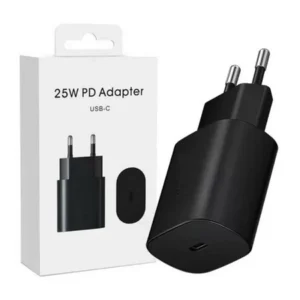 Ładowarka sieciowa zasilacz adapter USB-C Typ-C 25W PD uniwersalny do szybkiego ładowania smartfonów Samsung (Czarny)