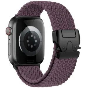 Pasek D-Pro Braid Nylon Band Parachute Buckle opaska nylonowa z metalowym zapięciem do Apple Watch 4/5/6/7/8/9/10/11/12/SE/Ultra 1/2/3/4 44/45/46/49mm (Fioletowy / Czarny)