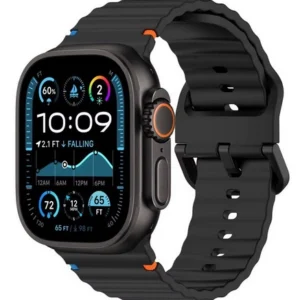 Pasek D-Pro Orablu Silicone Band opaska sportowa do Apple Watch 4/5/6/7/8/9/10/11/12/SE/Ultra 1/2/3/4 44/45/46/49mm (Czarny)