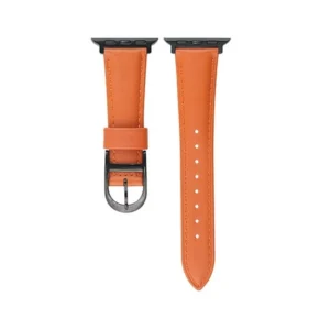 Pasek Glow Leather Band skórzana bransoleta do Apple Watch 4/5/6/7/8/9/10/11/12/SE 1/2/3 40/41/42mm (Pomarańczowy/ Czarny)