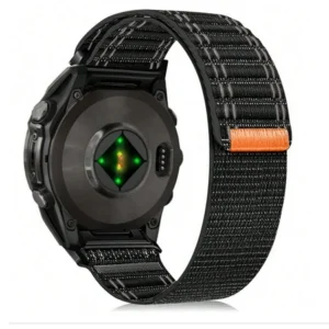 Pasek MFC QuickFit EasyFit opaska sportowa nylonowa do zegarków Garmin 22mm Fenix 5 / 6 / 7/ 8 / E / Pro / Solar / Instinct / Epix / Qucikfit (Czarny)
