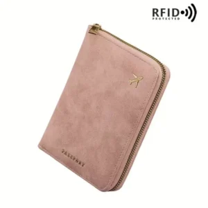 Portfel RFID Passport Wallet bezpieczne etui na paszport, karty i dokumenty (Różowy)
