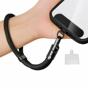Smycz na nadgarstek D-Pro Rope Wrist Strap V2 sznurek pasek na rękę i wkładka pod etui do telefonu (Czarny)