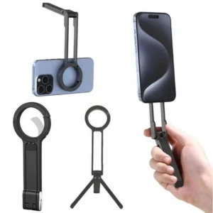 Stojak tripod uniwersalny magnetyczny do MagSafe iPhone na biurko stolik półkę do samolotu (Czarny)