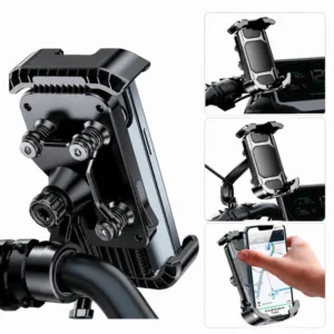 Uchwyt antywibracyjny rowerowy motocyklowy na telefon kierownicę rower motor hulajnoga (Czarny)