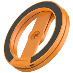 Uchwyt dwustronny D-Pro Magsafe Ring magnetyczny stojak uchwyt pierścień z otworem na gwint 1/4" podwójny magnes do iPhone (Orange / Pomarańczowy)