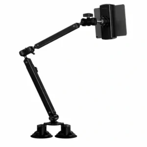 Uchwyt statyw Dual Suction Arm 360° mechanicznie obracany z regulowanym ramieniem podwójną przyssawką na telefon tablet iPad do 13 cali (Czarny)