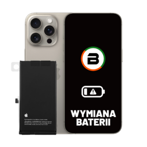 Wymiana Baterii z komunikatem o wymianie Apple iPhone 15 Pro Max