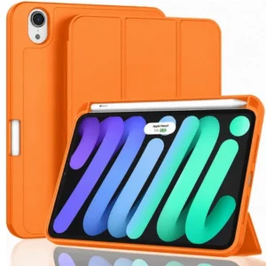 Etui Smart Cover Case pokrowiec obudowa z klapką z uchwytem na rysik Apple Pencil / iPad Mini 6/7 (2021/2024) (Orange / Pomarańczowy)