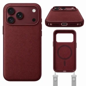 Etui TechWoven Case obudowa o plecionym wzorze z magnesem MagSafe do Apple iPhone 17 Pro / 18 Pro (Burgund)