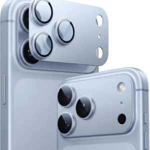 Osłona aparatu AluGlass FullCam Protector nakładka na obiektywy i tylną wyspę aparatów z aluminium i szkła hartowanego do Apple iPhone 18 Pro Max (Błękit)