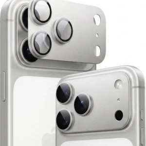 Osłona aparatu AluGlass FullCam Protector nakładka na obiektywy i tylną wyspę aparatów z aluminium i szkła hartowanego do Apple iPhone 18 Pro Max (Srebrny)